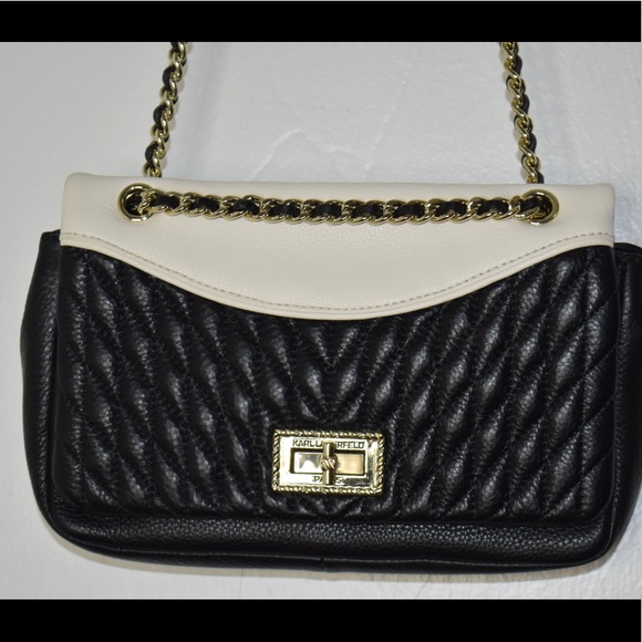 Michael Kors Handbags - Karl Lagerfeld black Agyness Quilted bag